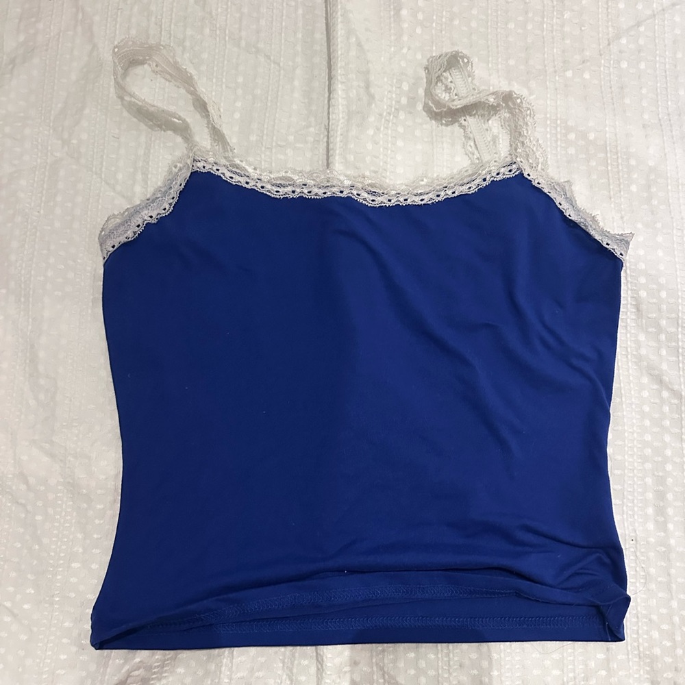SHEIN Royal Blue Lace-Trim Camisole